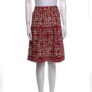 Dorothea Schumacher Chic Red Patterned Pencil Skirt size 1 ( fits like size 0/2)